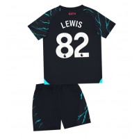 Camisa de Futebol Manchester City Rico Lewis #82 Equipamento Alternativo Infantil 2023-24 Manga Curta (+ Calças curtas)